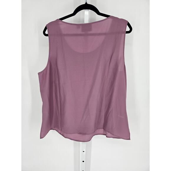 Linea By Louis Dell'Olio Women's Purple Polyester Sleeveless Tank Top Size 1X - Picture 5 of 5